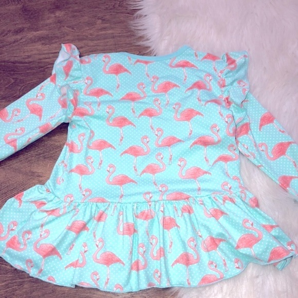 Serendipity By Shrimp & Grits Kids Size 5-6 Little Girls Flamingo Ruffle… - Picture 3 of 5